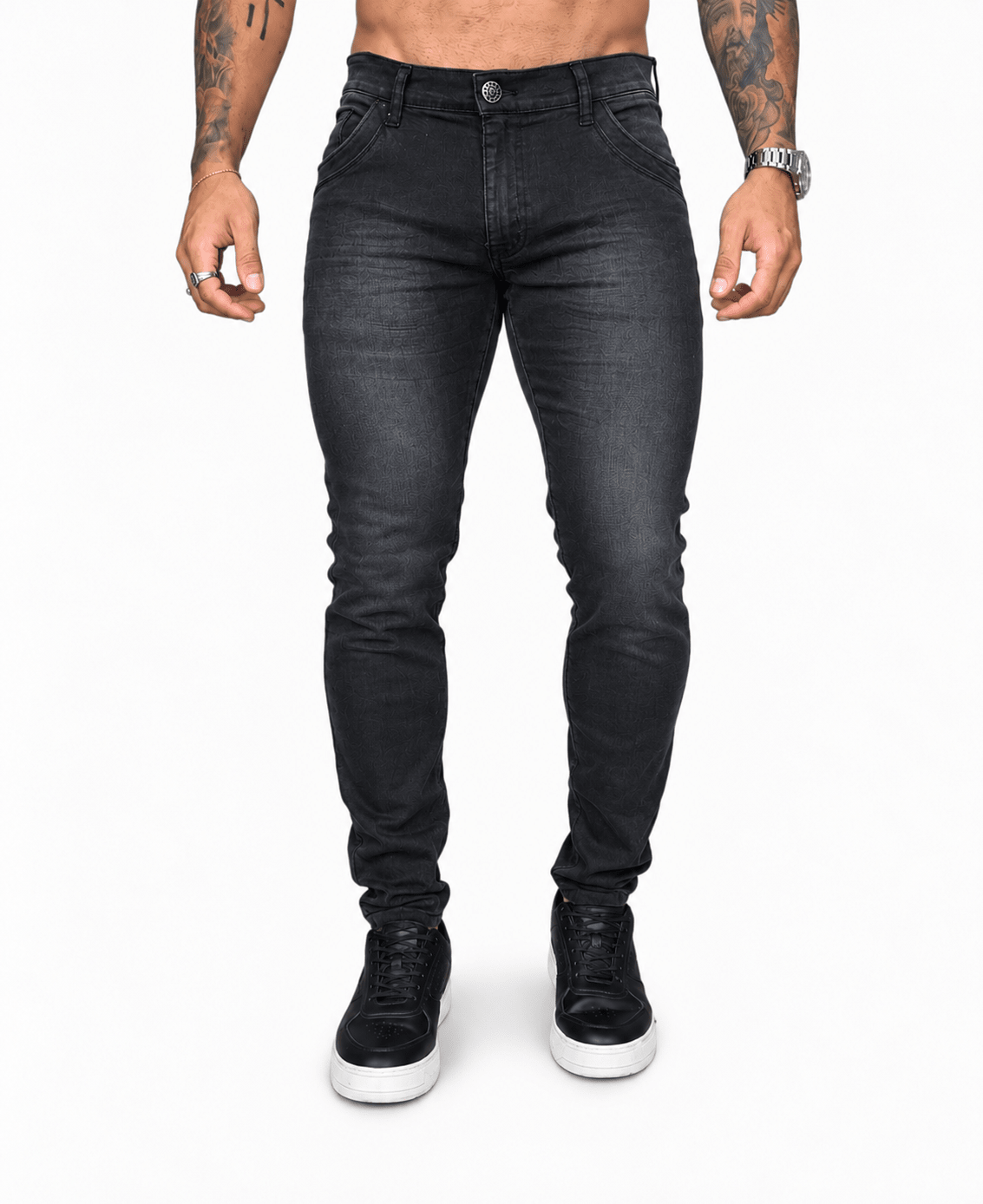 Calça Jeans Cinza Escura Masculina Skinny - Rota 77