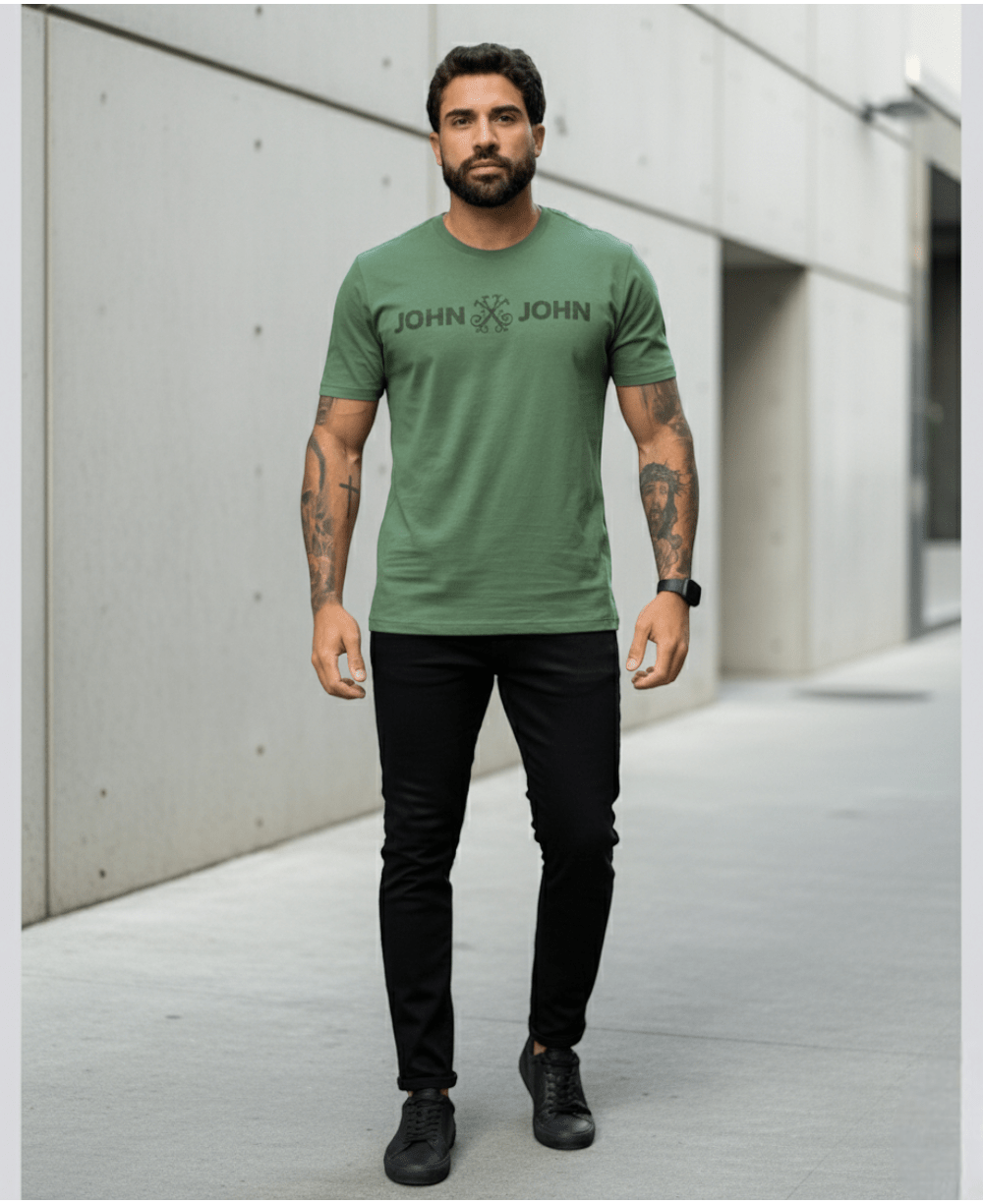 Camiseta Regular Fit Basic Verde Masculino - John John