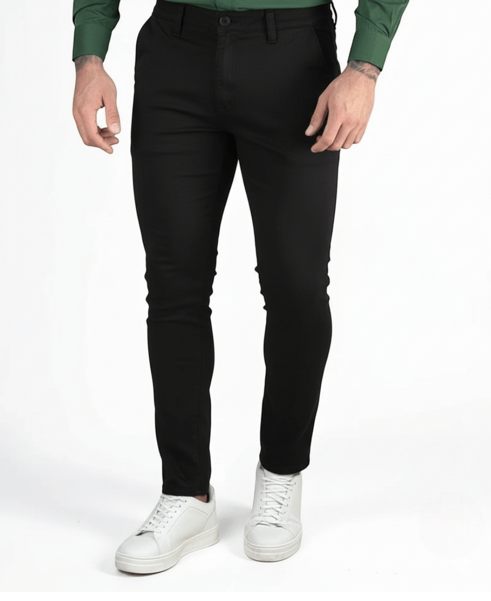 Calça Alfaiataria Preta Masculino com Lycra - Rota 77