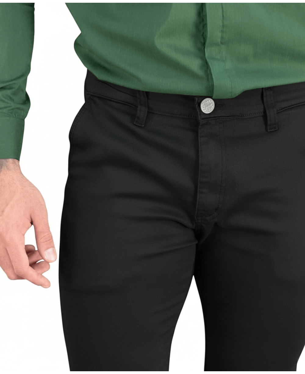 Calça Alfaiataria Preta Masculino com Lycra - Rota 77