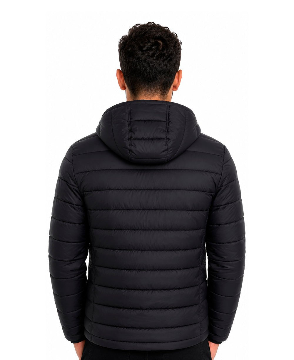 Jaqueta Preta Masculina Puffer Com Touca - Idel Vest Rouparia