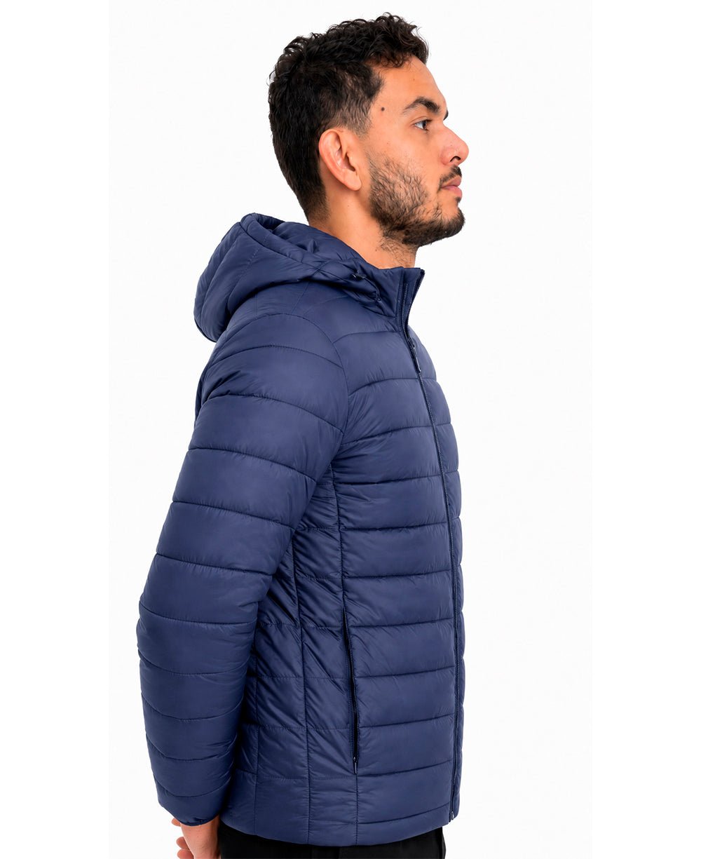 Jaqueta Aul Marinho Masculina Puffer Com Touca - Idel Vest Rouparia