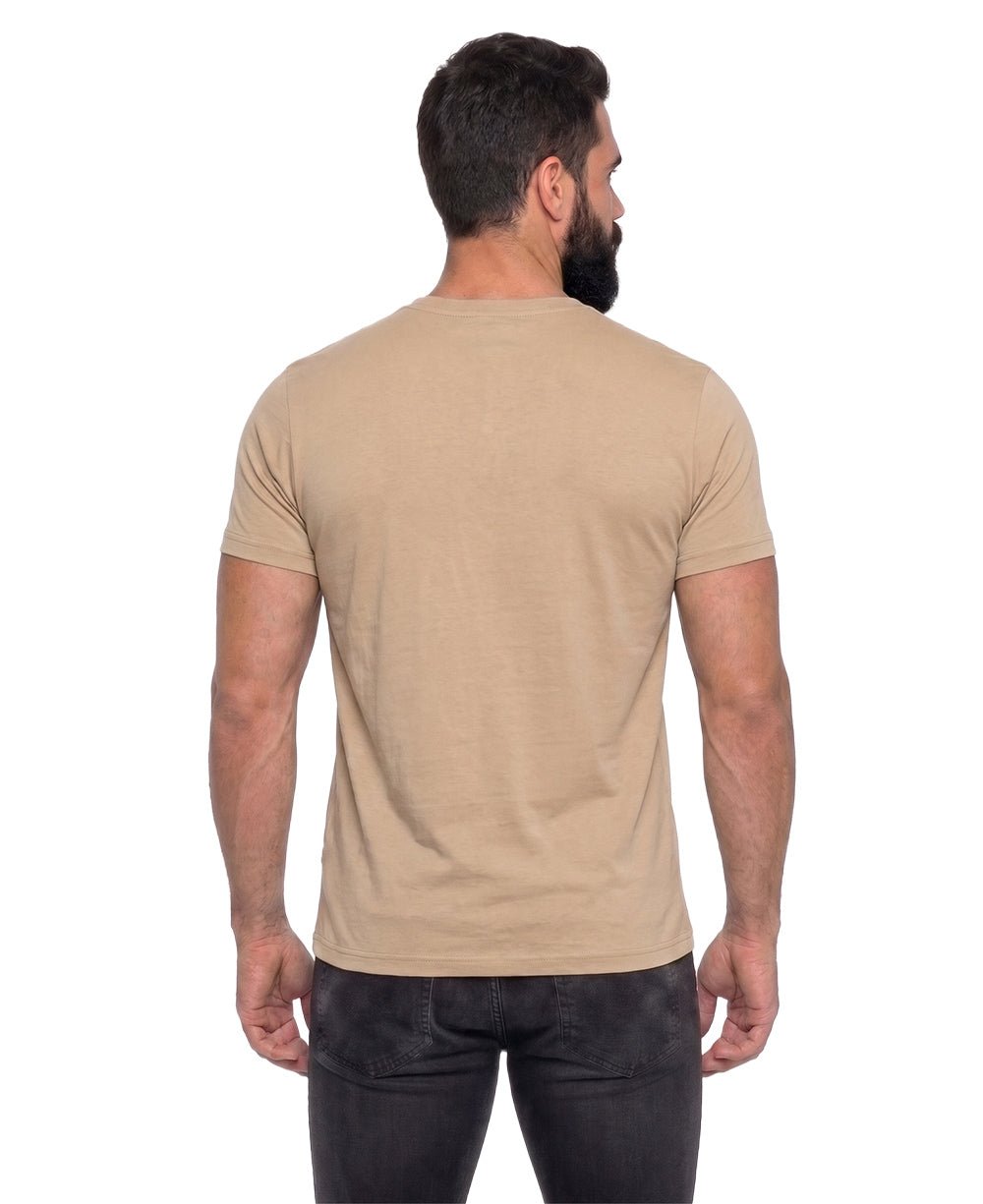 Camiseta Masculina Bege Algodão Pima - Ideal Vest Rouparia