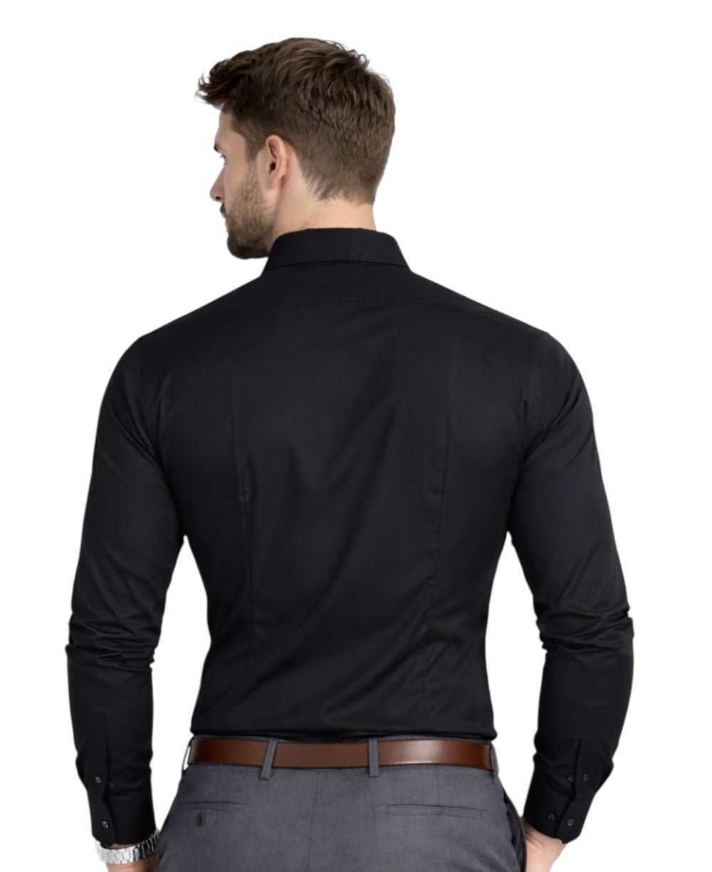 Camisa Social Manga longa Preto Fibra de Bambu - Paladhos