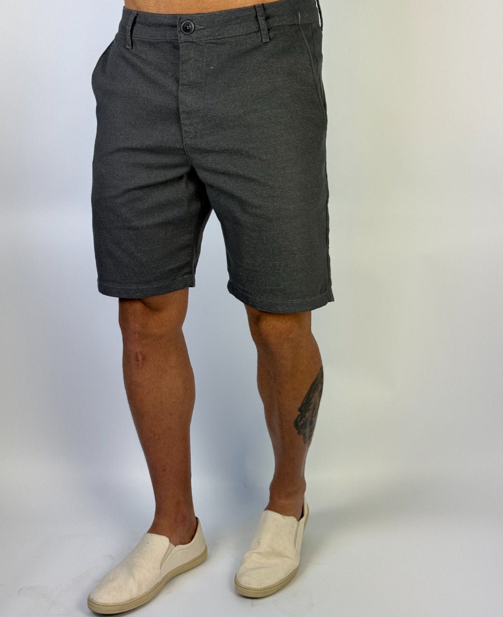 Bermuda Alfaiataria Chumbo Masculino - Visual Jeans