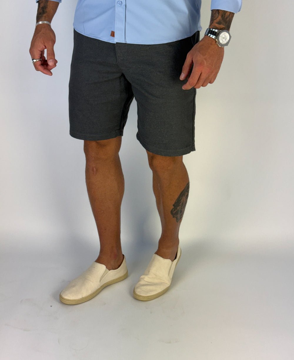 Bermuda Alfaiataria Chumbo Masculino - Visual Jeans