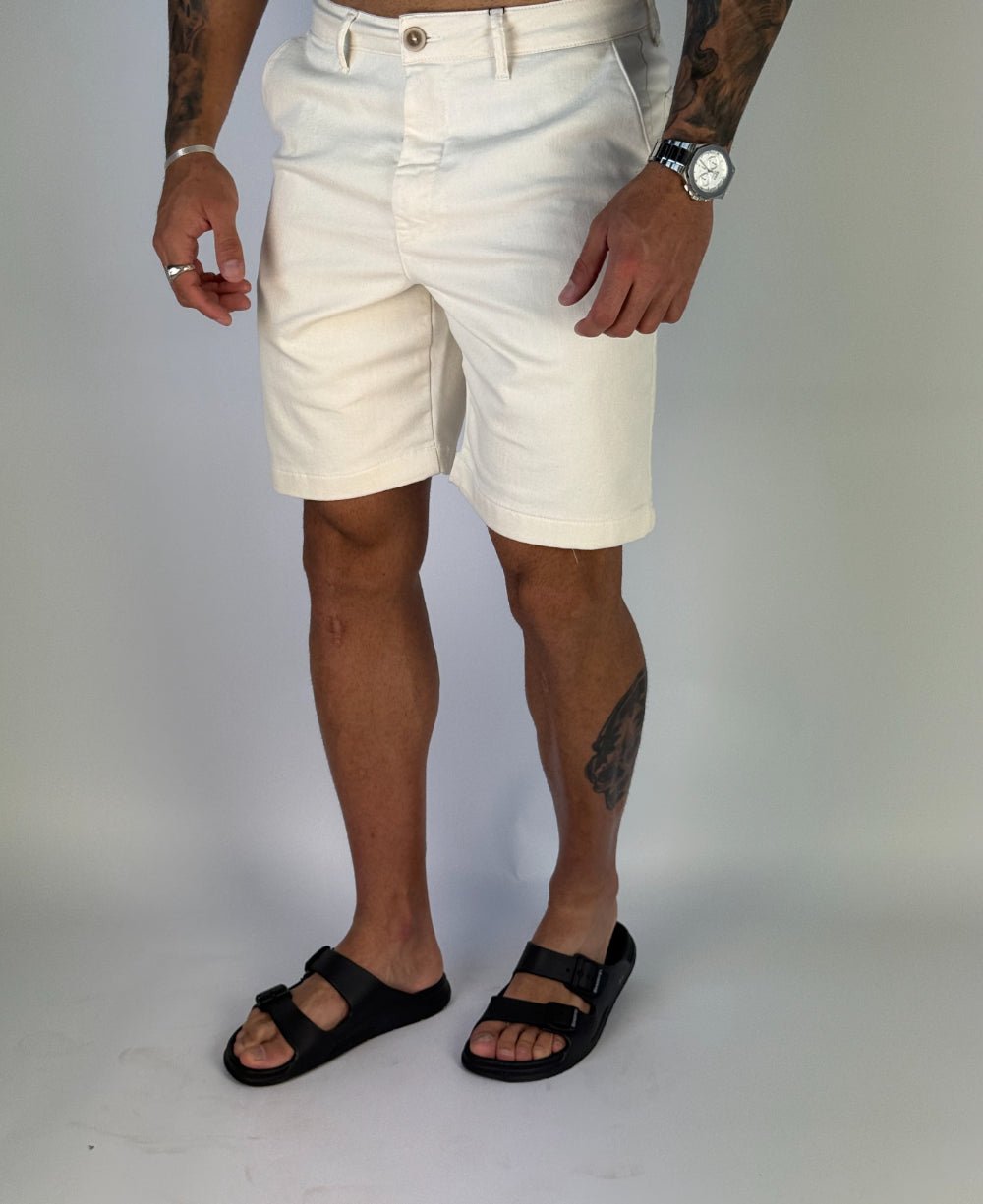 Bermuda Alfaiataria Branco Masculino - Visual Jeans