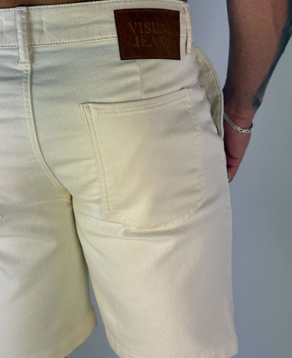 Bermuda Alfaiataria Branco Masculino - Visual Jeans