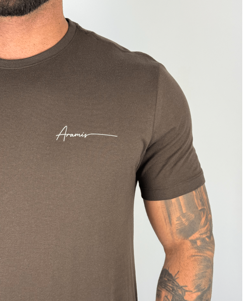Camiseta Café Masculina Malha Regular - Aramis