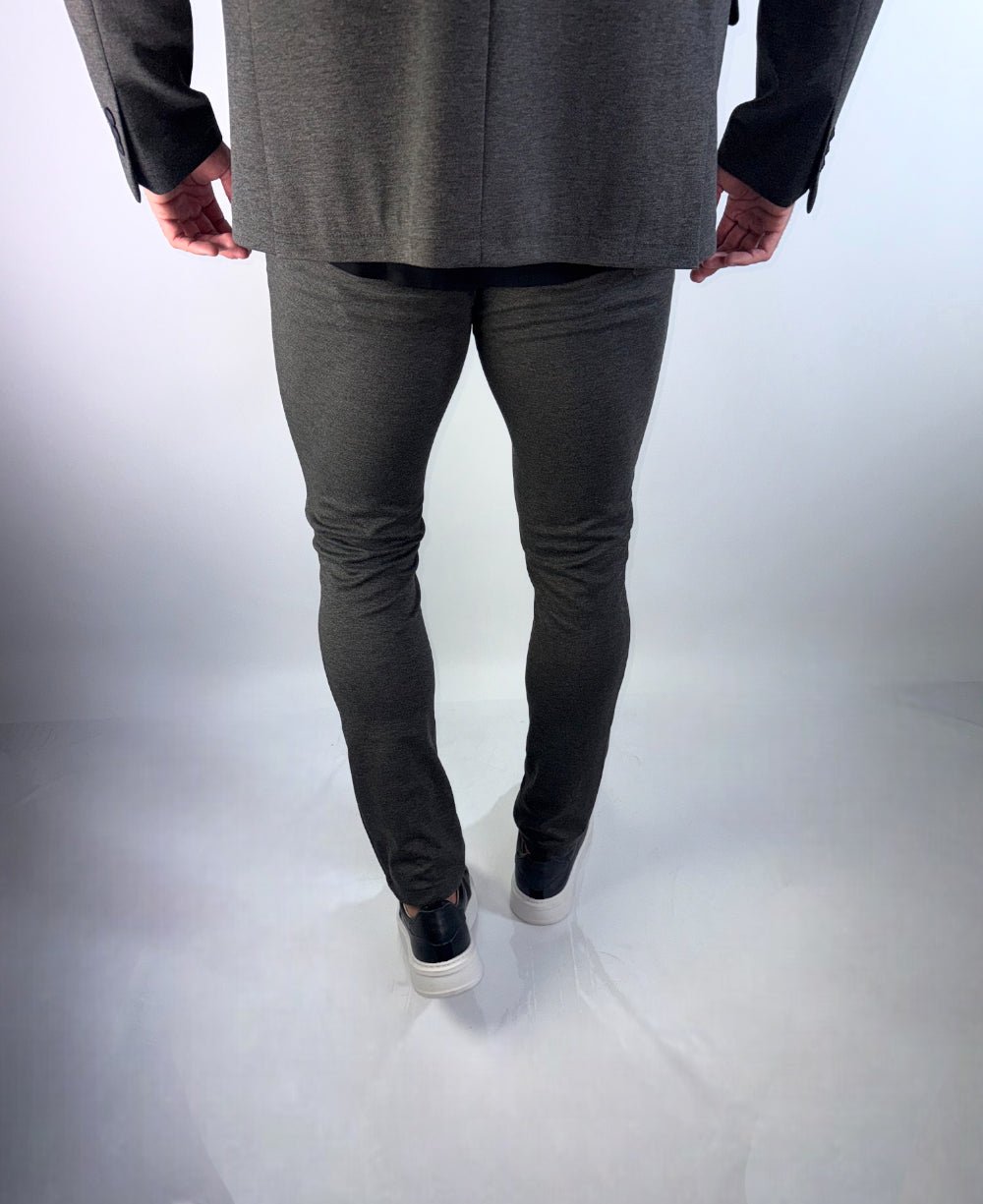 Calça Soul Slim Malha Piquet Grafite - Guilherme Soul