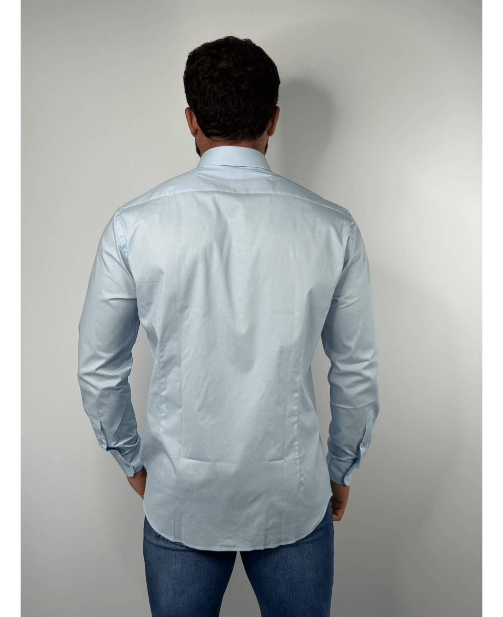 Camisa Social Azul bebe Manga Longa Stretch - Aramis