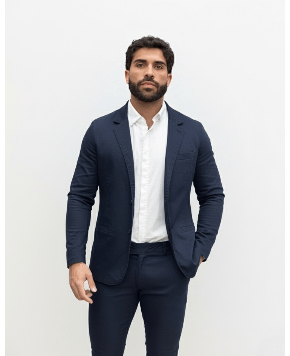 Blazer Azul Marinho Masculino Básico Acetinado - Paladho´s Jeans
