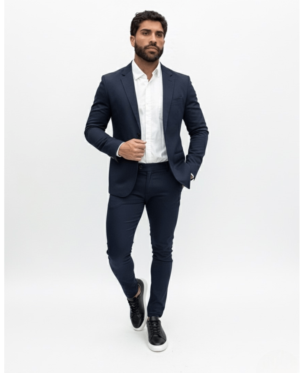 Blazer Azul Marinho Masculino Básico Acetinado - Paladho´s Jeans