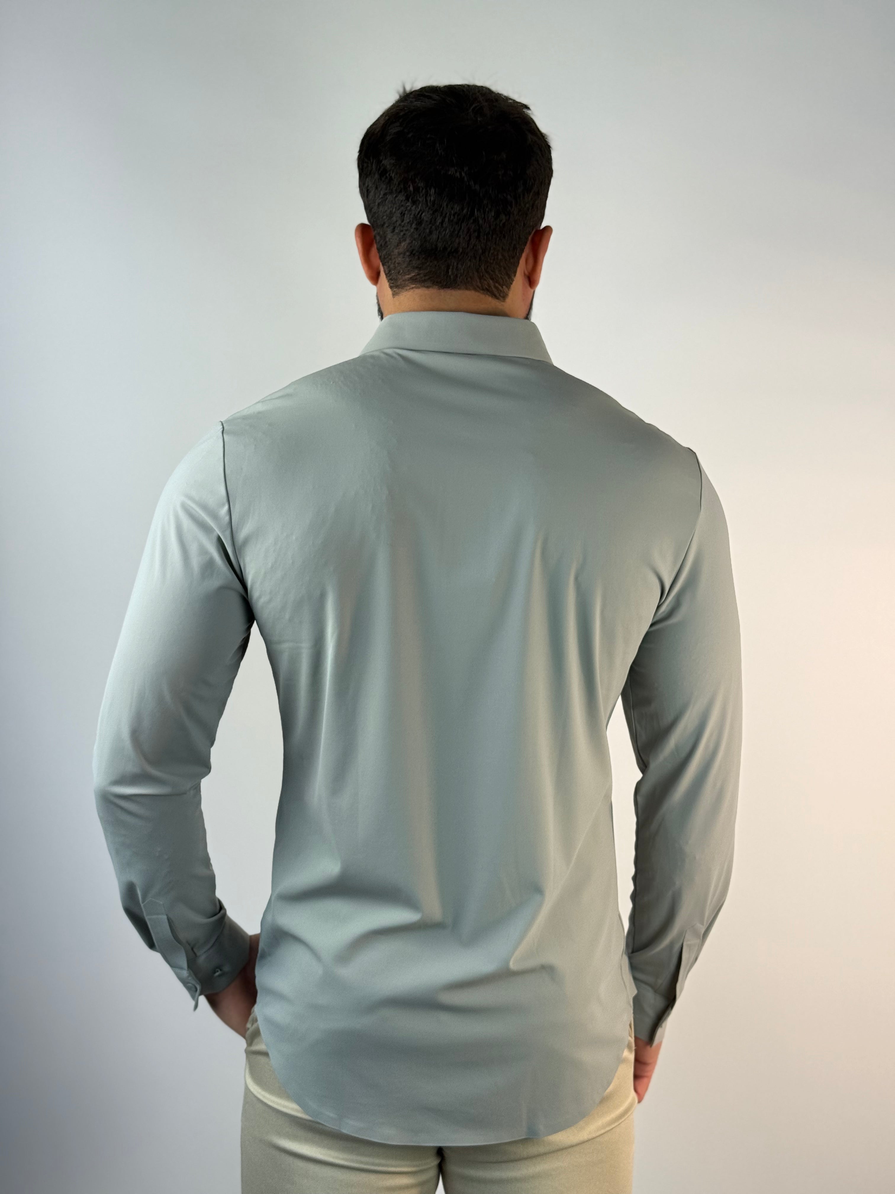 Camisa Manga Longa Tech Poliamida sem Costura Cinza - Per Pochi