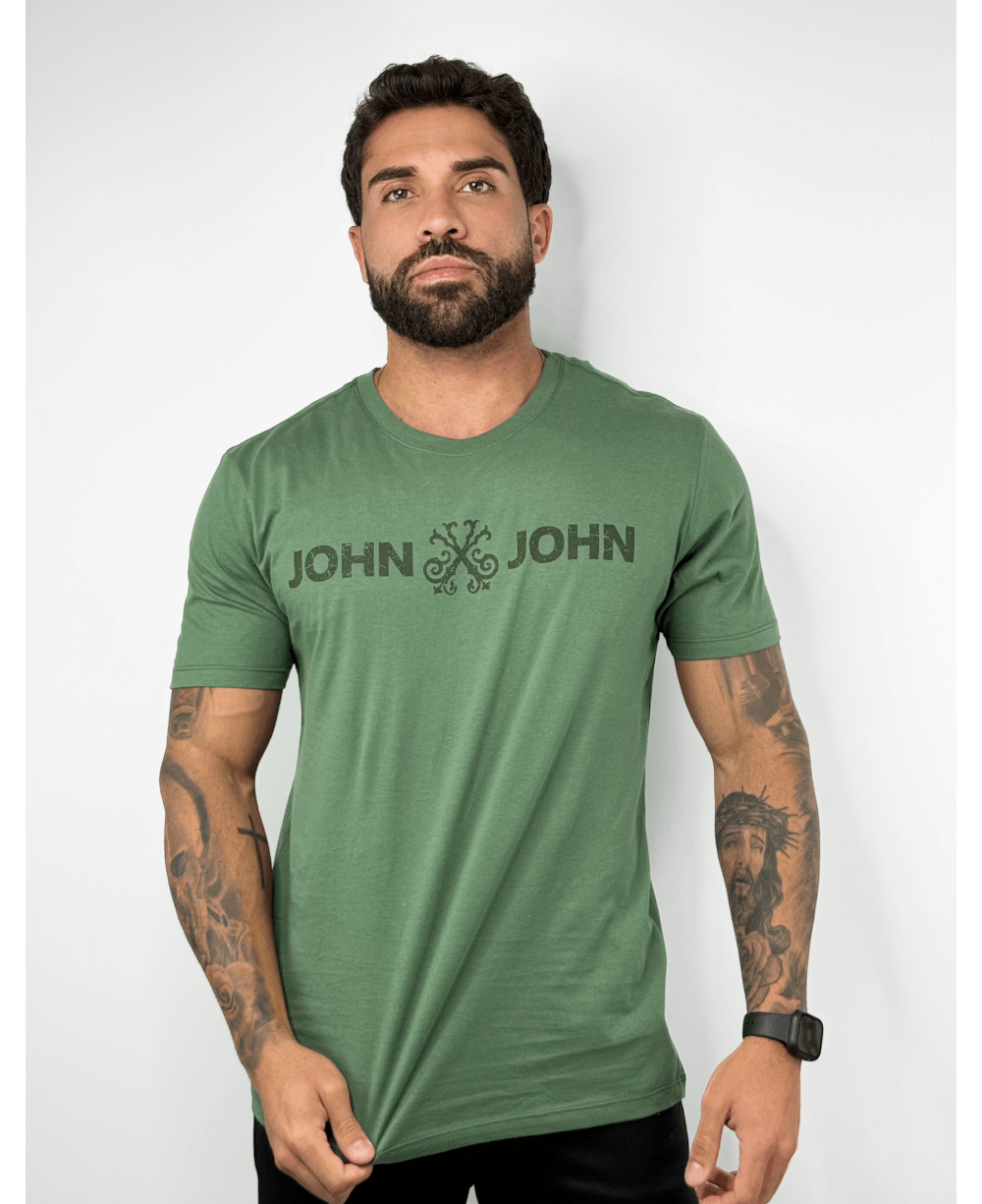 Camiseta Regular Fit Basic Verde Masculino - John John