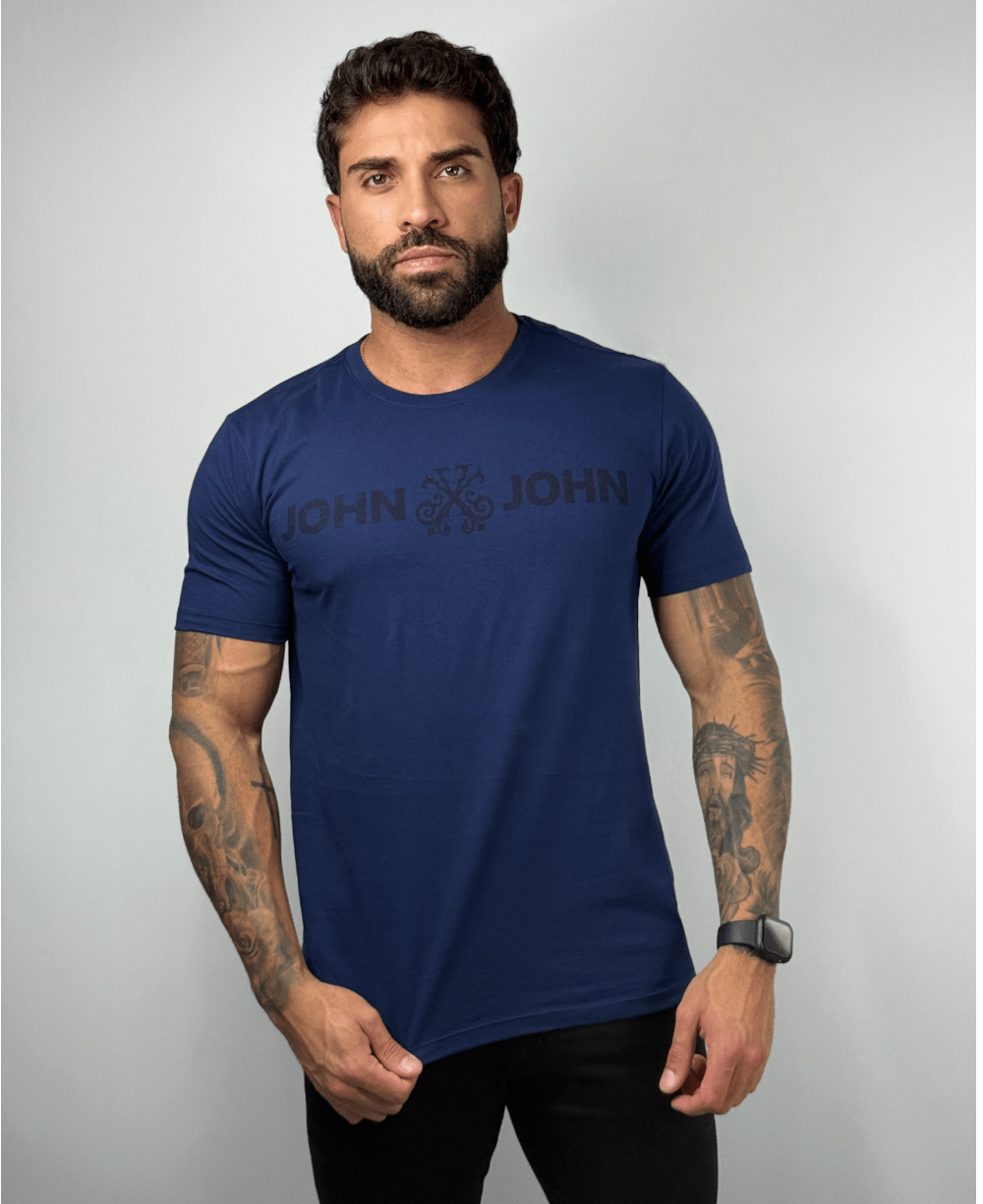 Camiseta Regular Fit JJ Basic Azul Escuro - John John