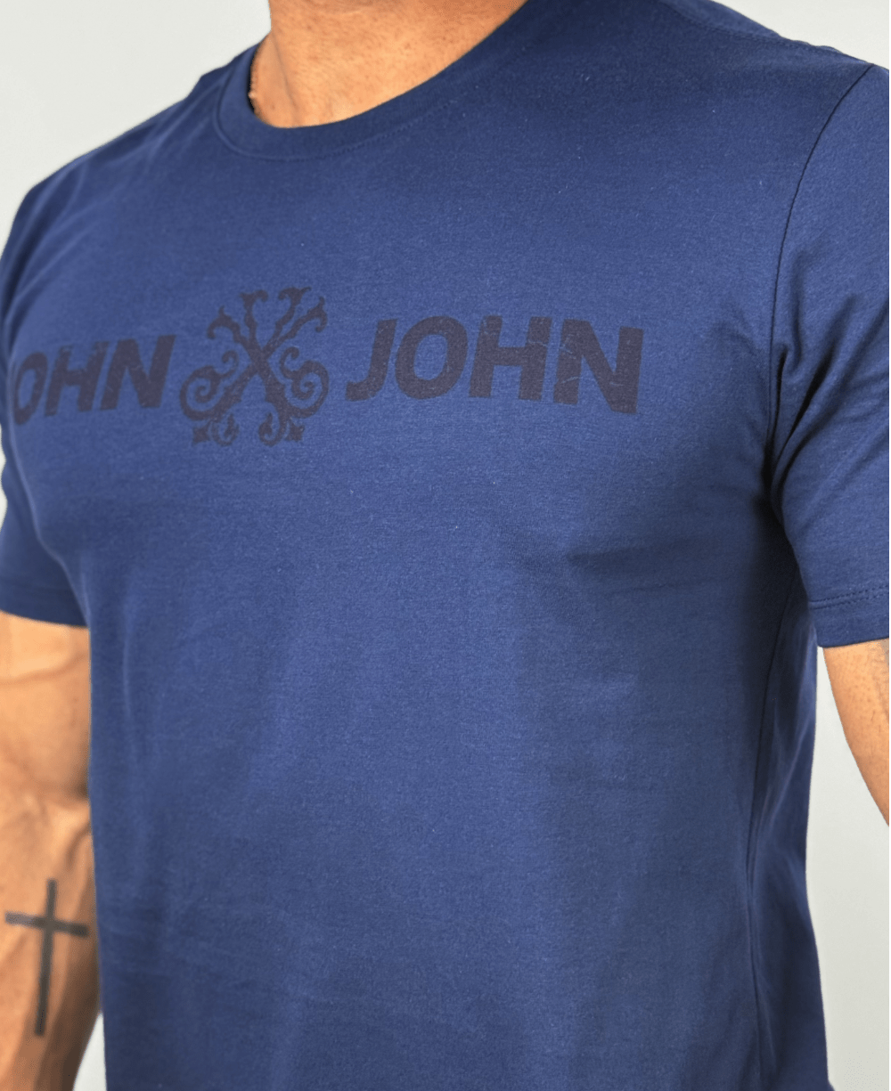 Camiseta Regular Fit JJ Basic Azul Escuro - John John