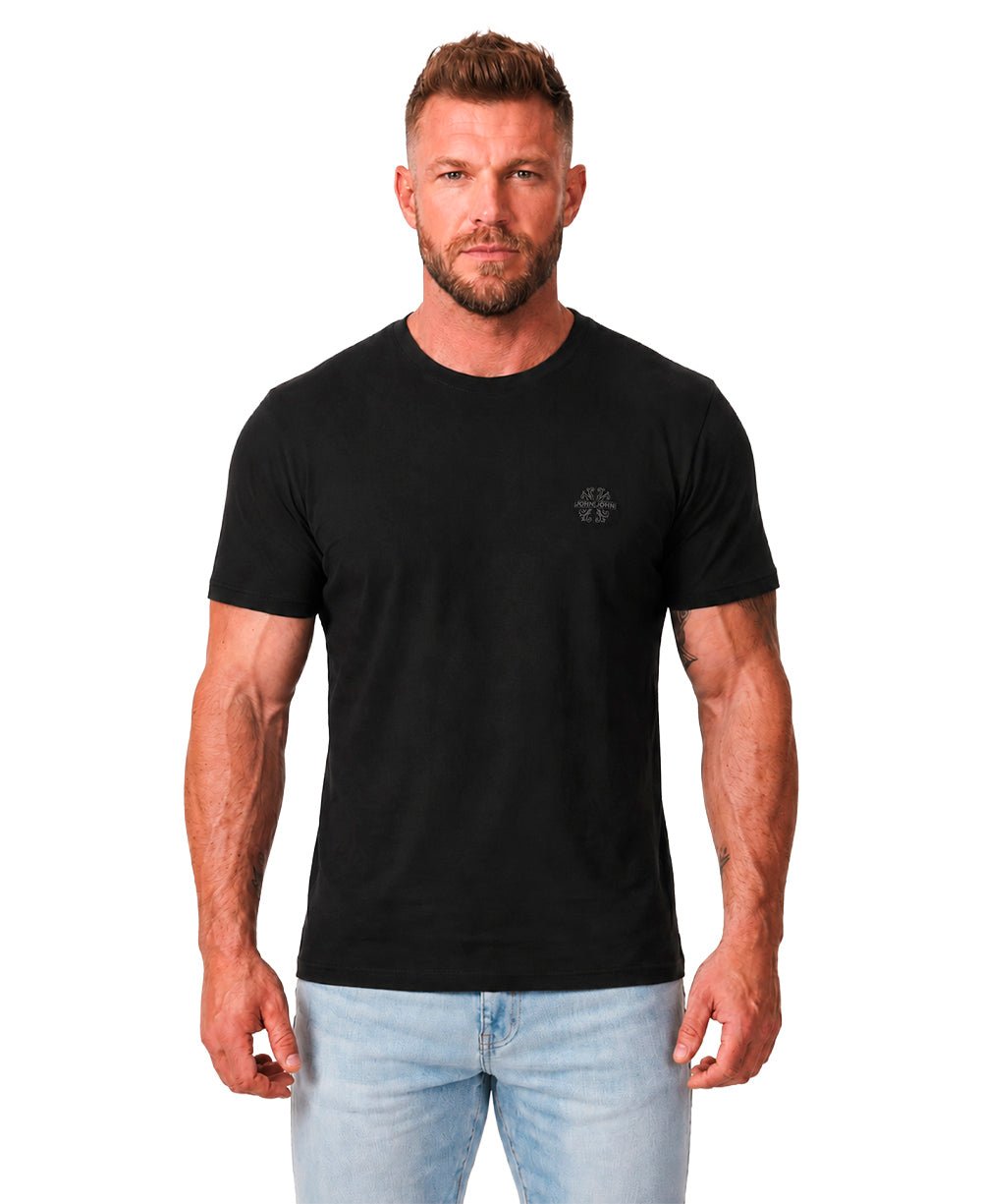 Camiseta Preta Masculina Regular Fit Light Transfer Black - John John