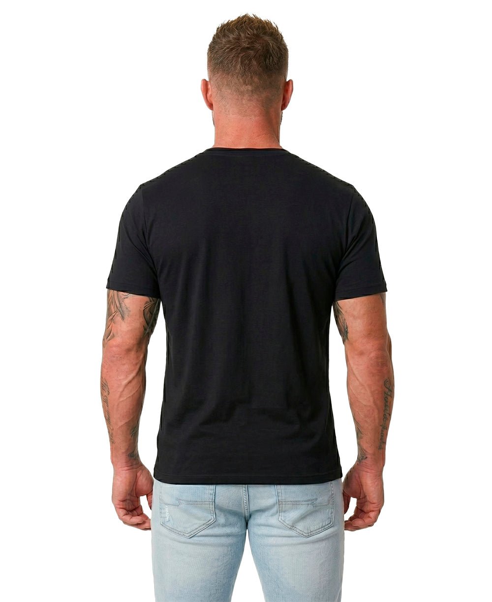 Camiseta Preta Masculina Slim Fit Estampada - John John