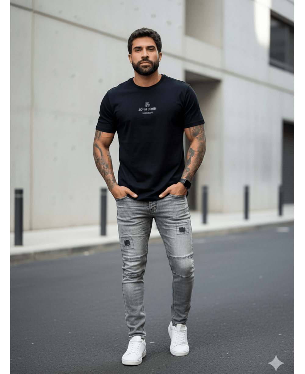Camiseta T -Shirt RG Industry Preto Masculina - John John