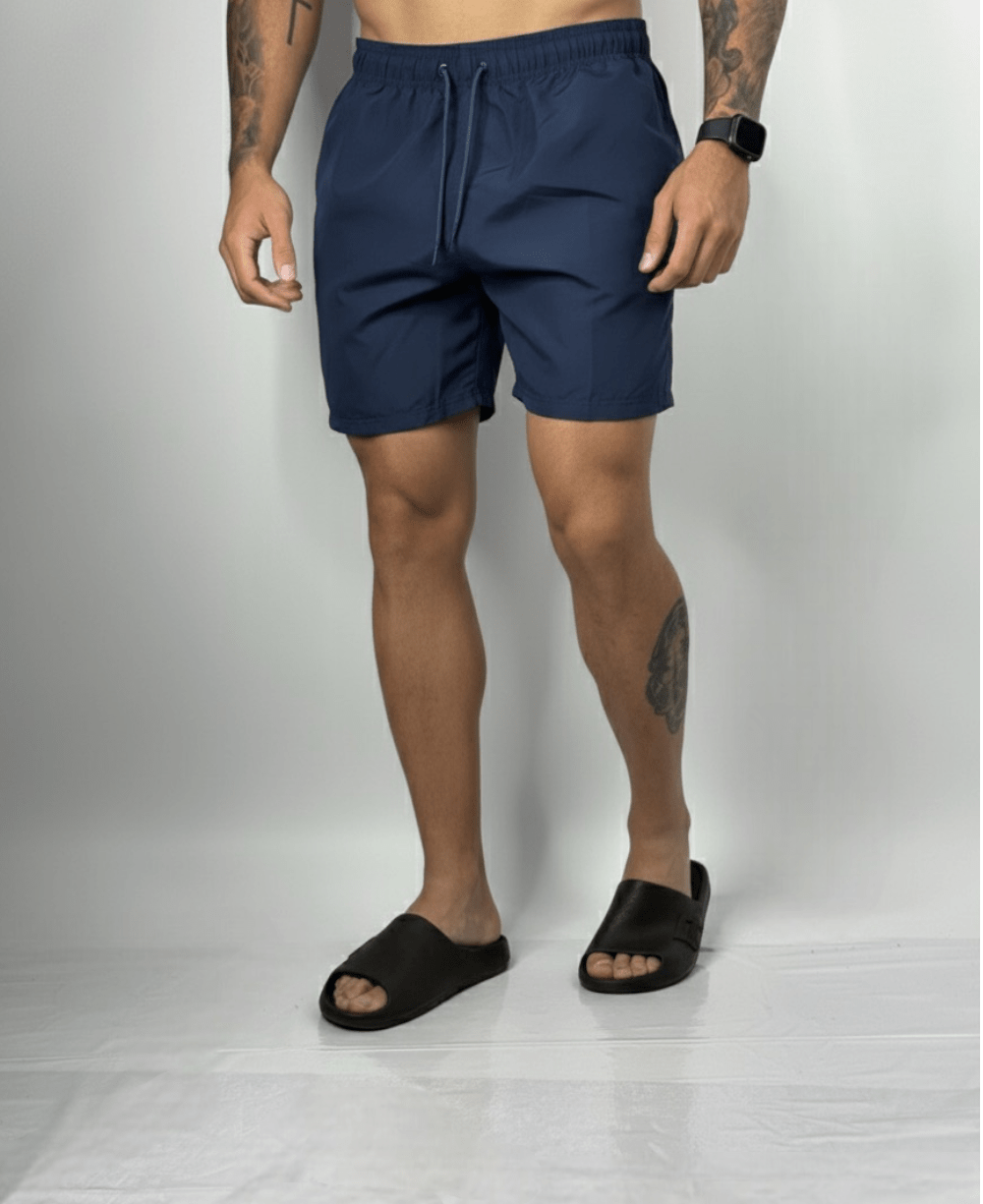 Shorts Praia Azul Marinho Masculino Reto Fiji - John John