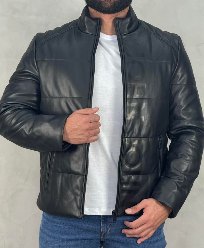 Jaqueta De Couro Preta Masculino Alex - John John