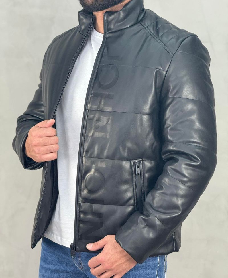 Jaqueta De Couro Preta Masculino Alex - John John