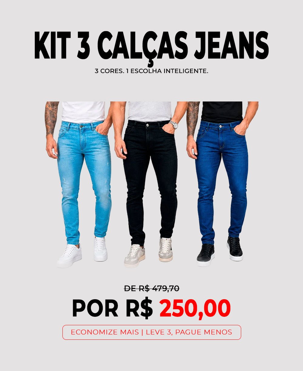 KIT 3 CALÇAS - JEANS ROTA