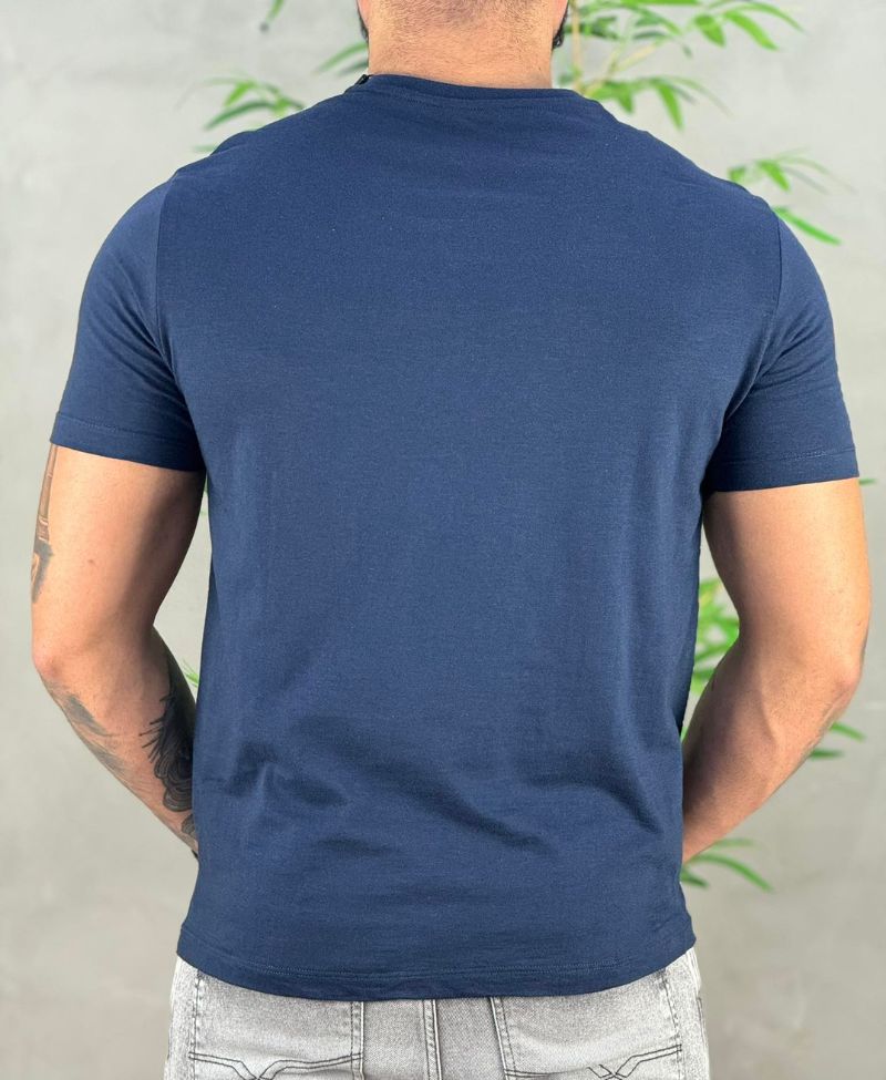 Kit 2 Camiseta Preta e Azul Marinho Masculino Flamê - Calvin Klein
