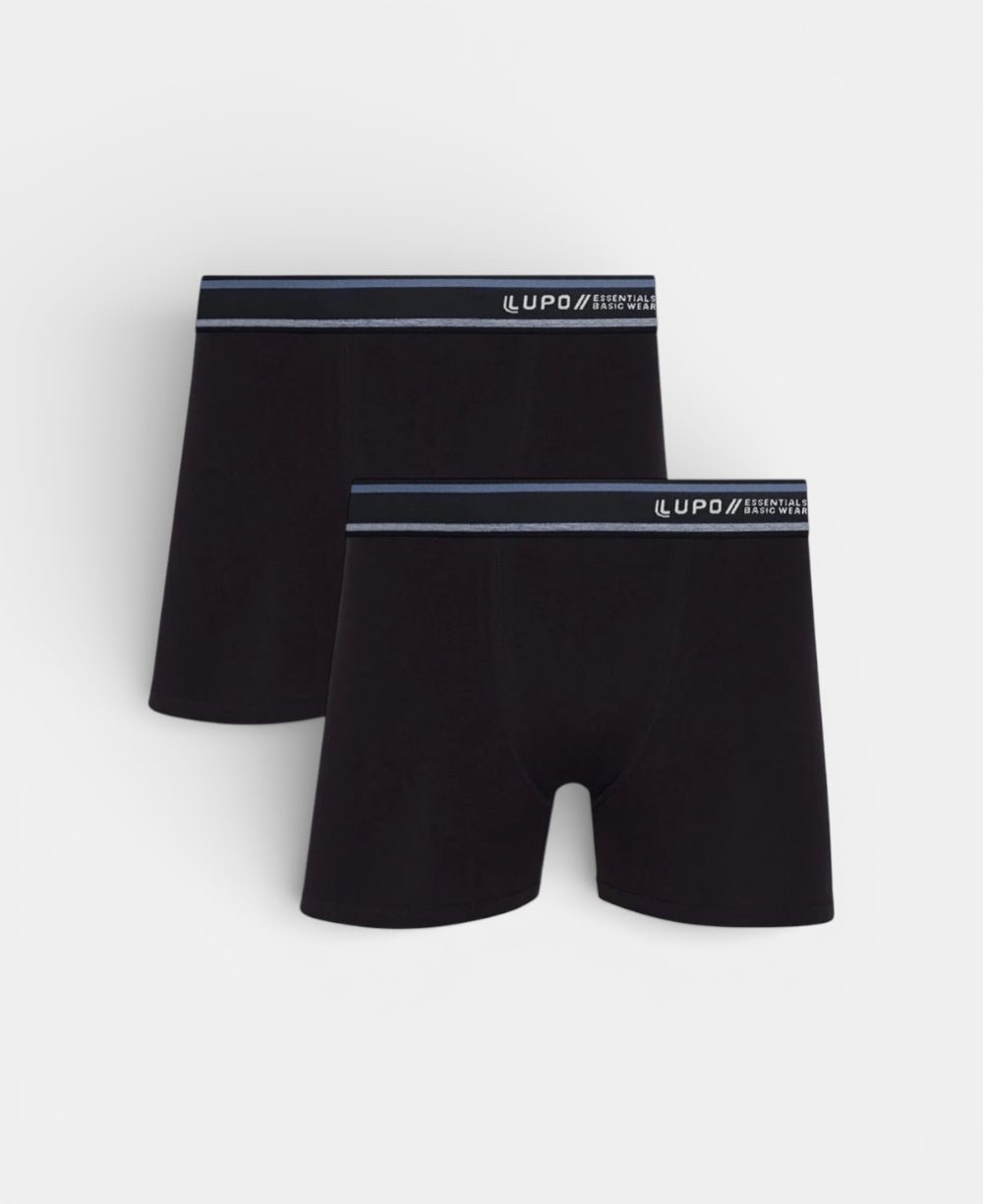 Kit 2 Cuecas Preta Masculina Boxer Algodão - Lupo