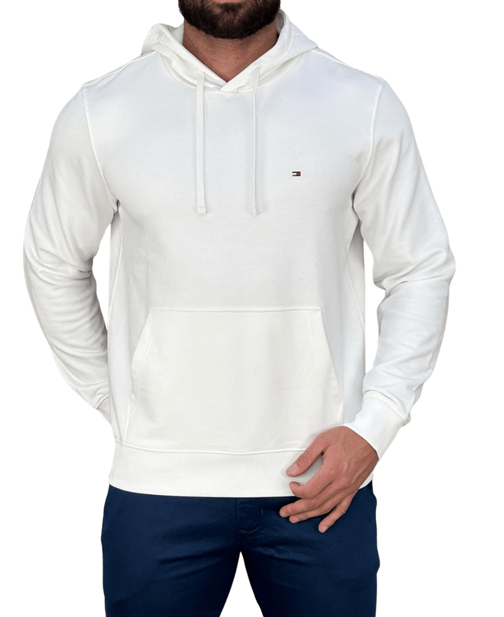 Moletom Branco Masculino Com Capuz Essential - TOMMY HILFIGER