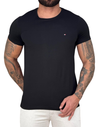 Camiseta Preta Masculina Clássic Logo Bordado - Tommy Hilfiger