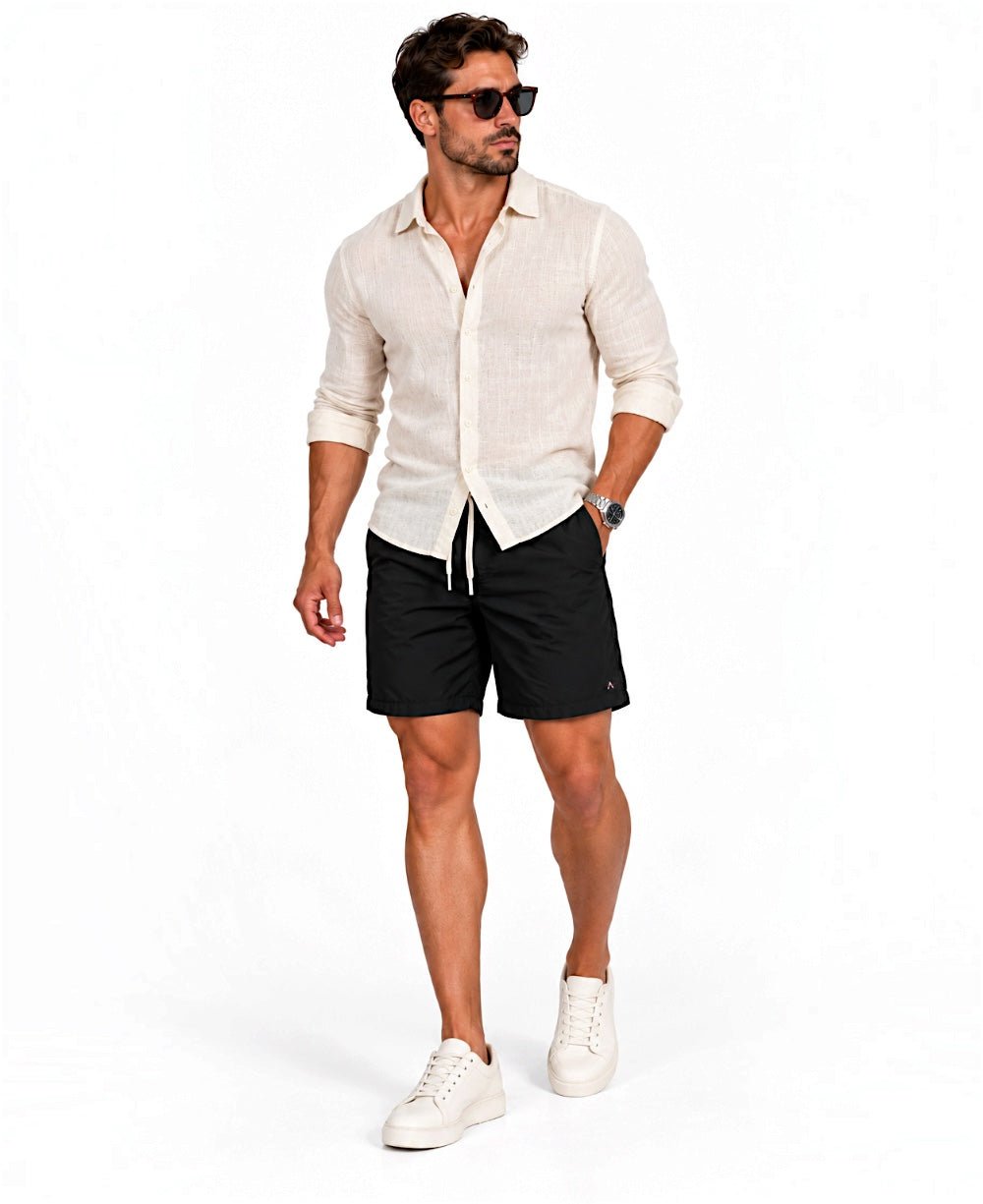 Shorts Preto Masculino Casual - Aramis