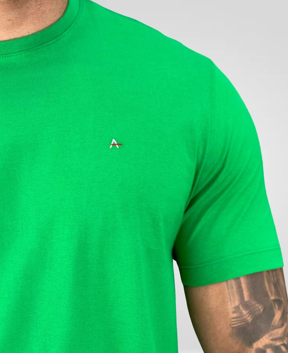 Camiseta Verde Menta Masculina Malha Regular - Aramis