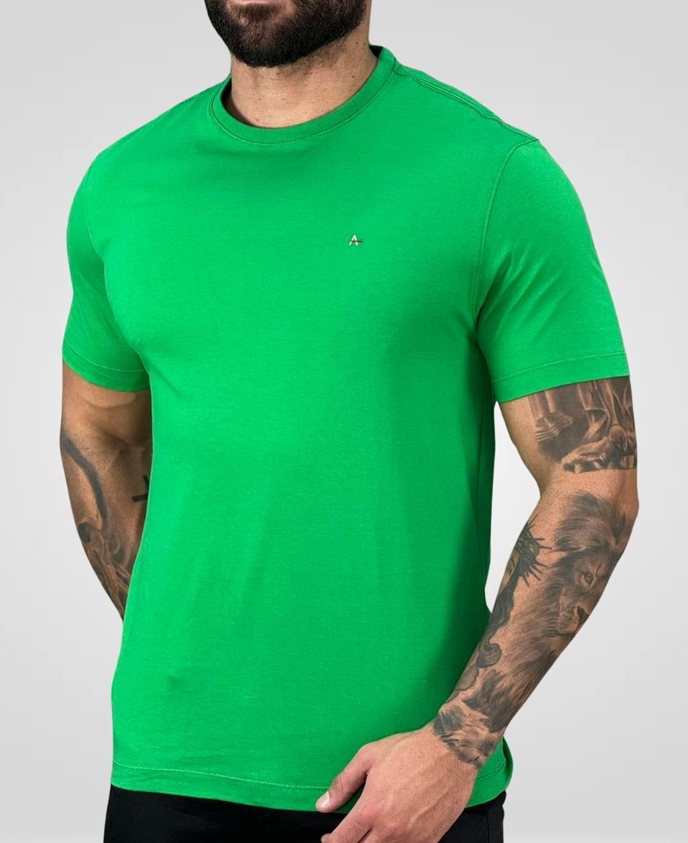 Camiseta Verde Menta Masculina Malha Regular - Aramis
