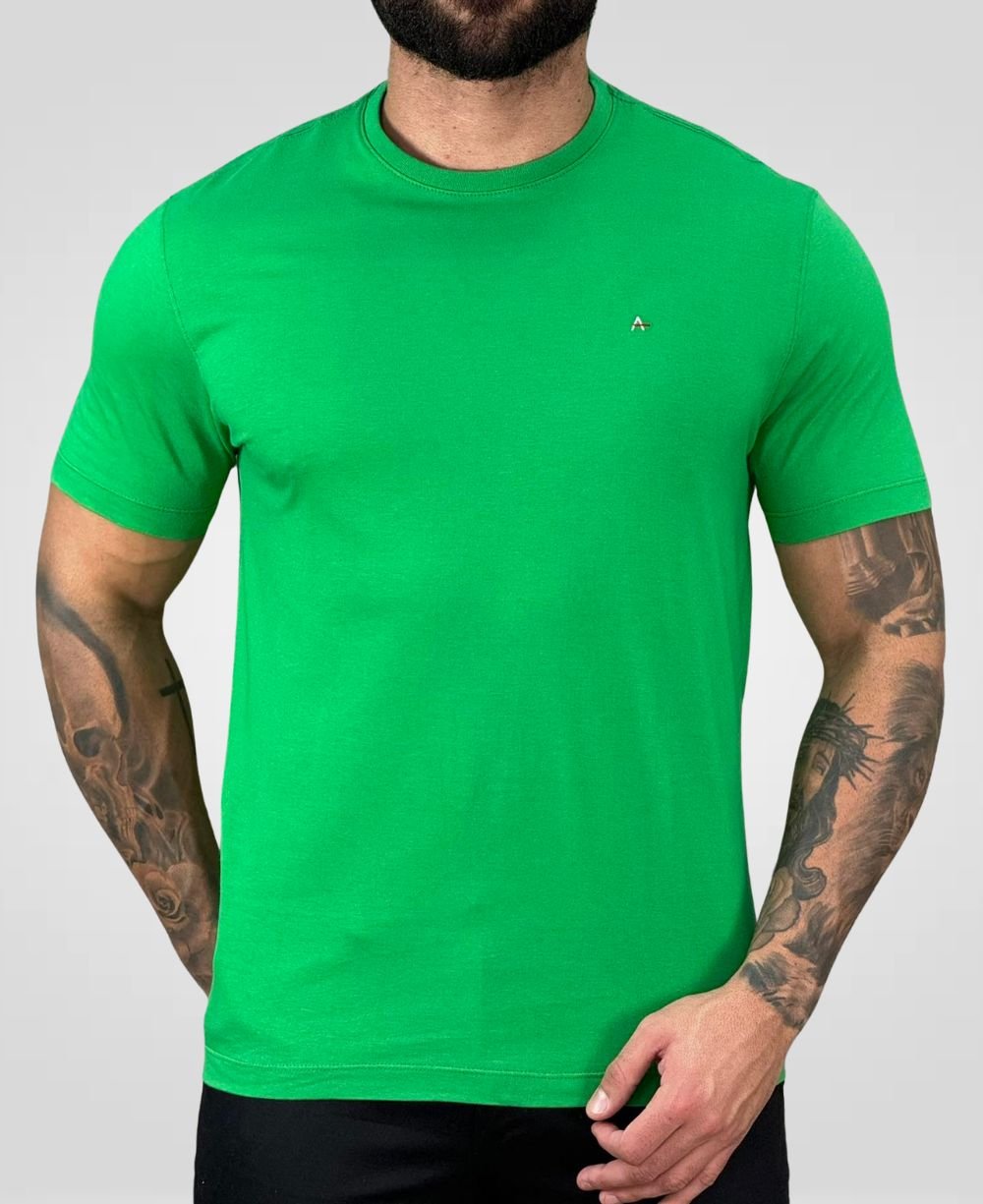 Camiseta Verde Menta Masculina Malha Regular - Aramis