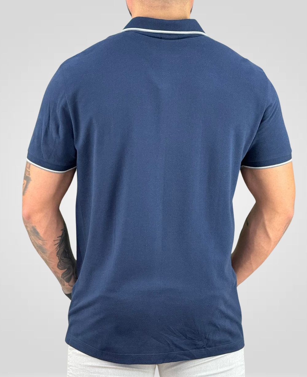 Camisa Polo Azul Marinho Masculina With Trims - Aramis