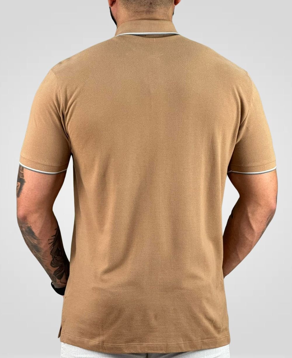Camisa Polo Caqui Masculina With Trims - Aramis