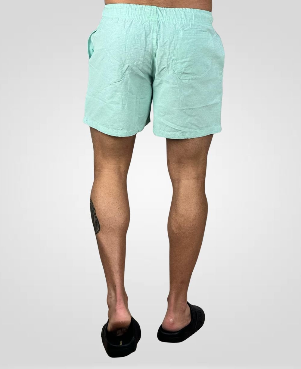 Shorts Praia Verde Água Masculina Lisa - Ideal Vest Rouparia