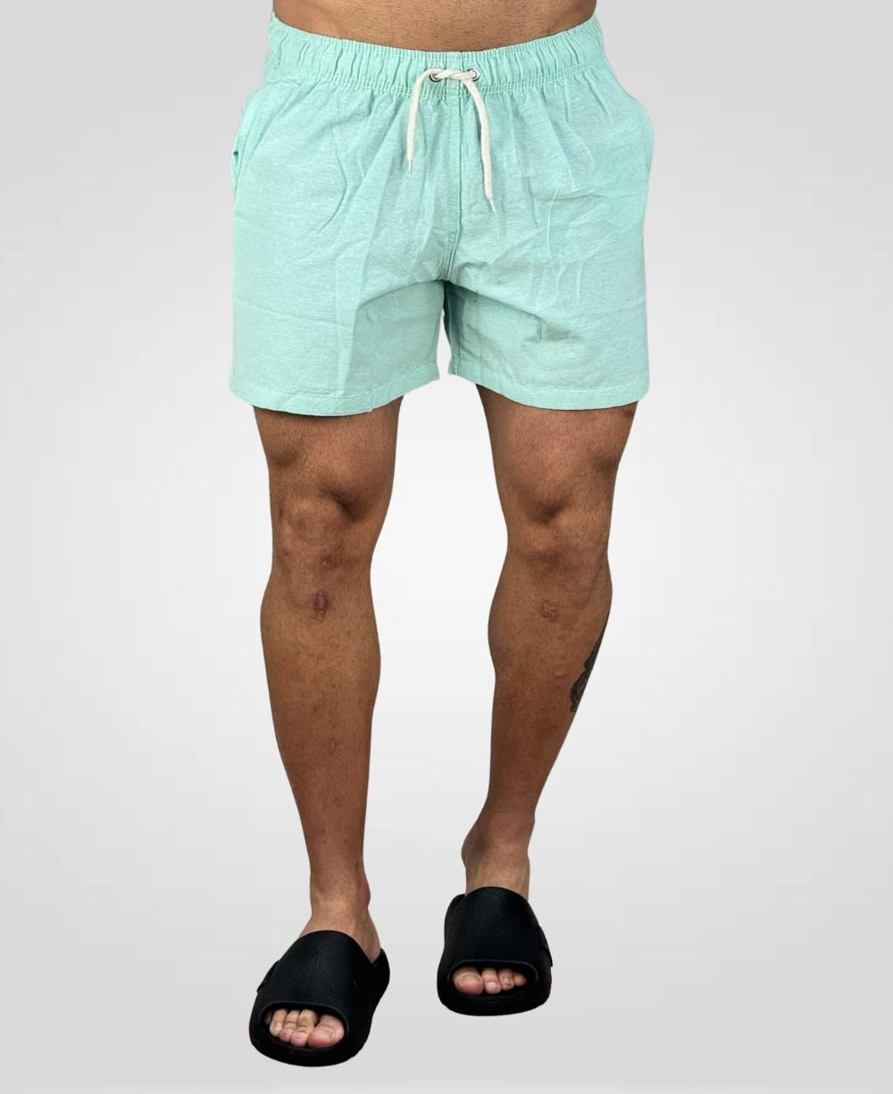 Shorts Praia Verde Água Masculina Lisa - Ideal Vest Rouparia