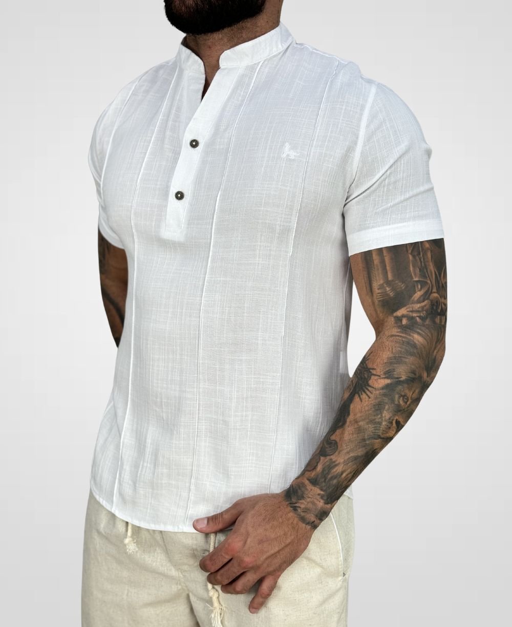 Camisa Bata Branca Masculina Básica - Per Pochi
