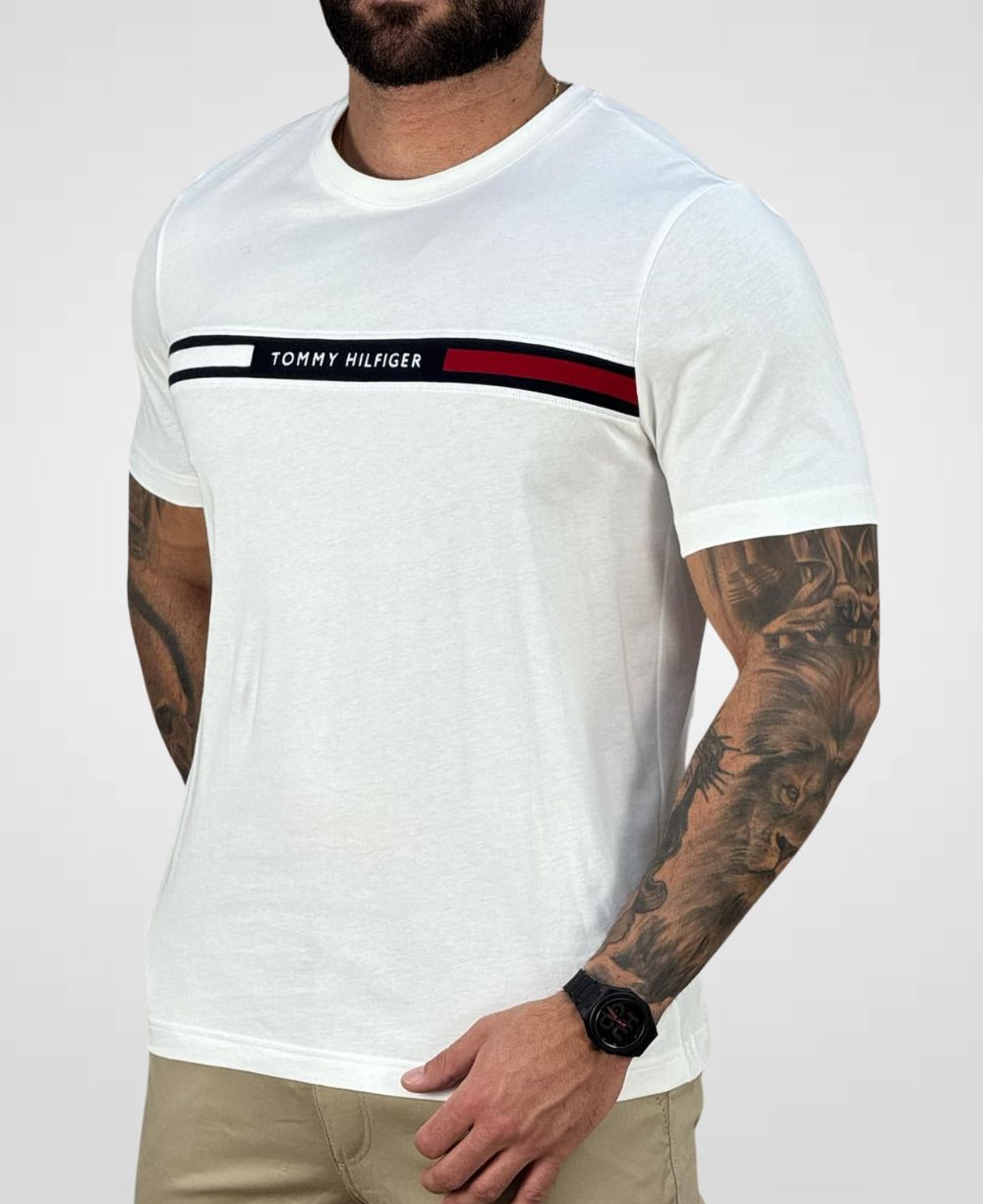 Camiseta Branca Masculina Chest Insert Tee - Tommy Hilfiger