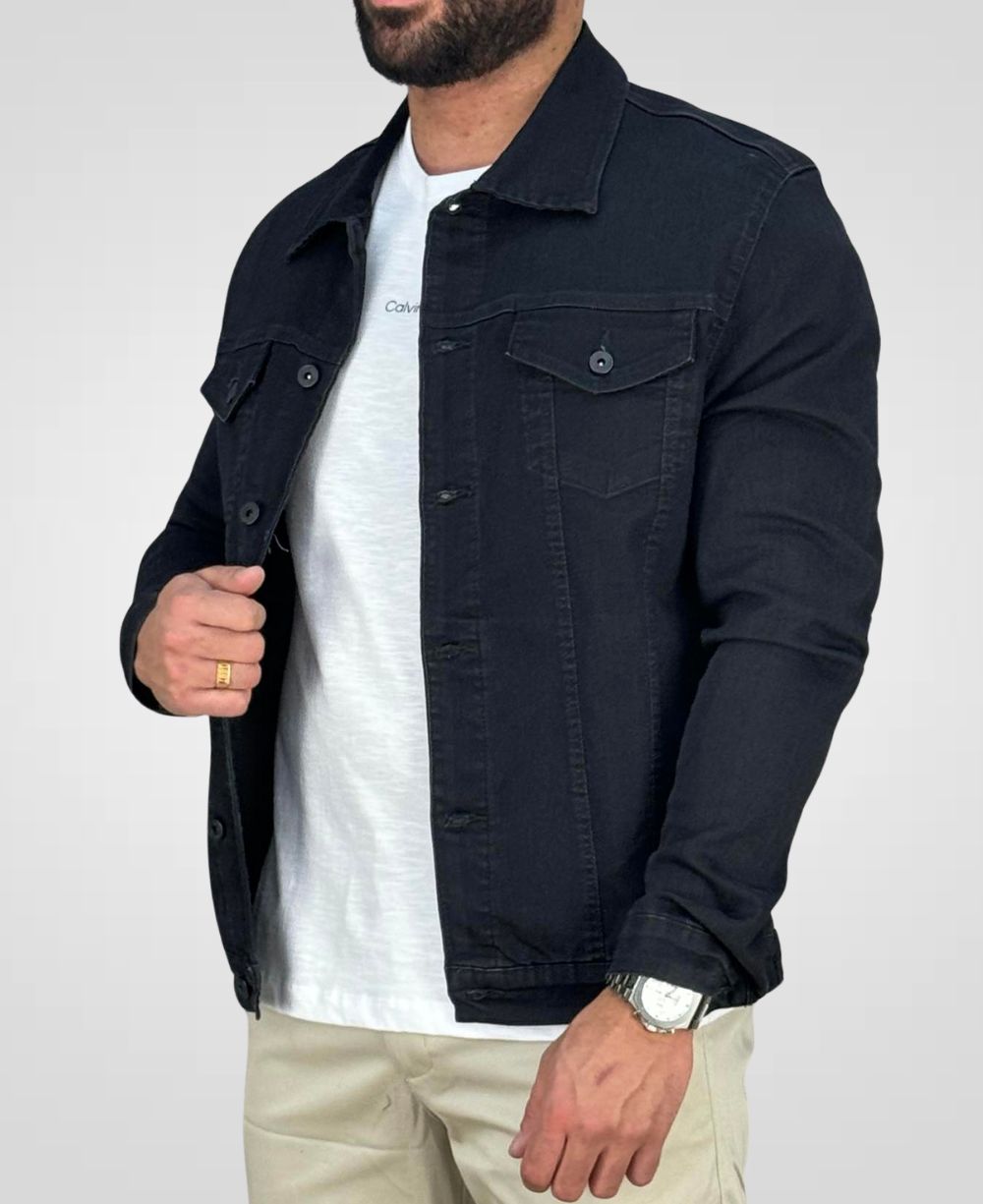 Jaqueta Jeans Preta Masculino - Black Jeans