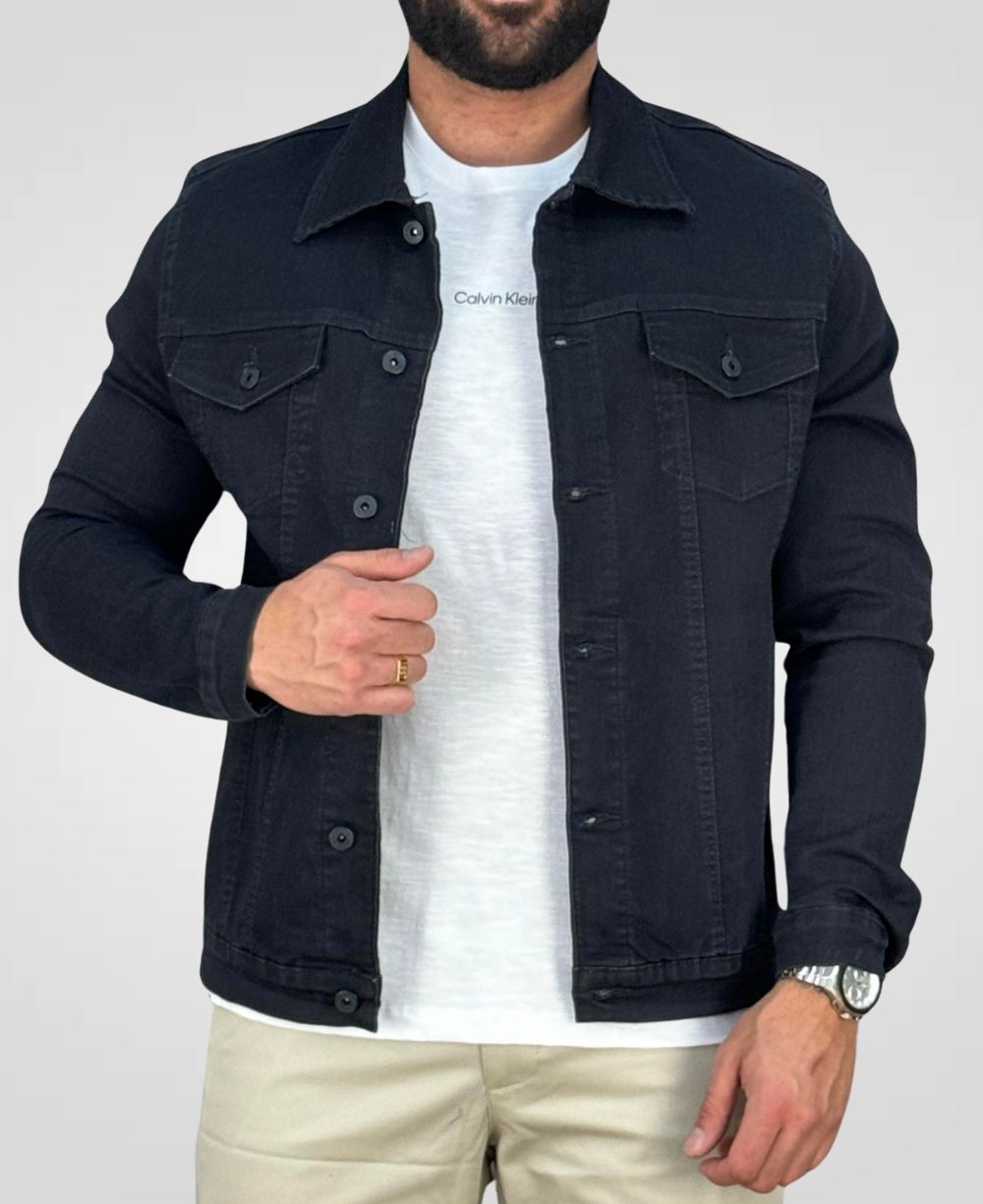 Jaqueta Jeans Preta Masculino - Black Jeans