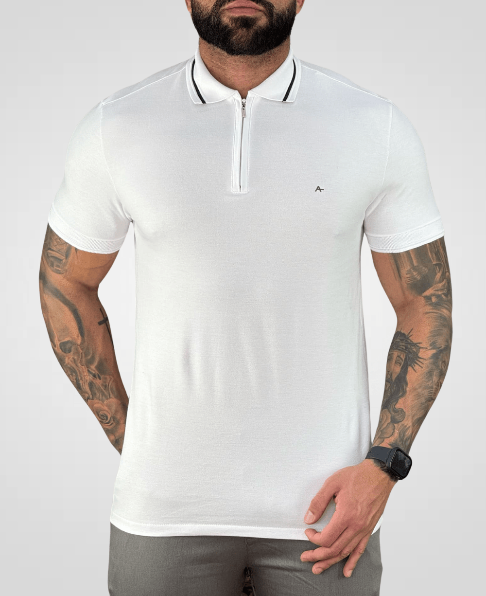 Camisa Polo Branca Masculina Piquet New Classic - Aramis