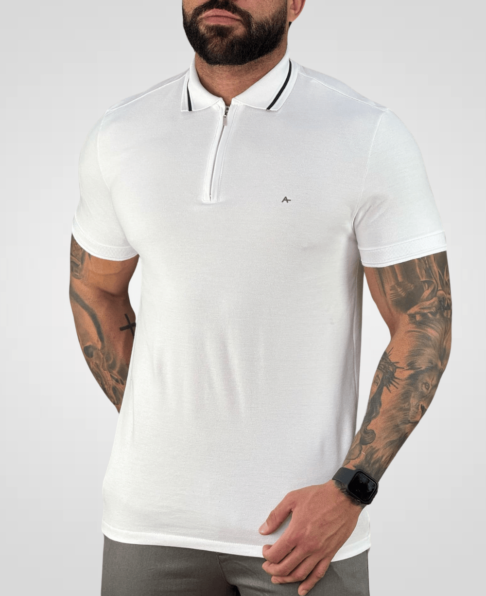Camisa Polo Branca Masculina Piquet New Classic - Aramis