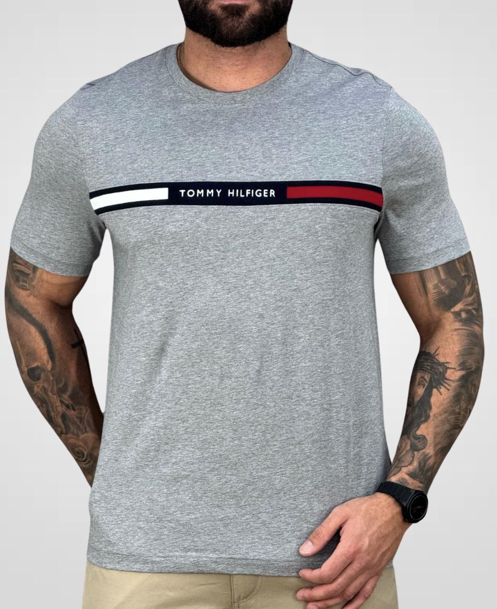 Camiseta Cinza Masculina Regular Fit - Tommy Hilfiger
