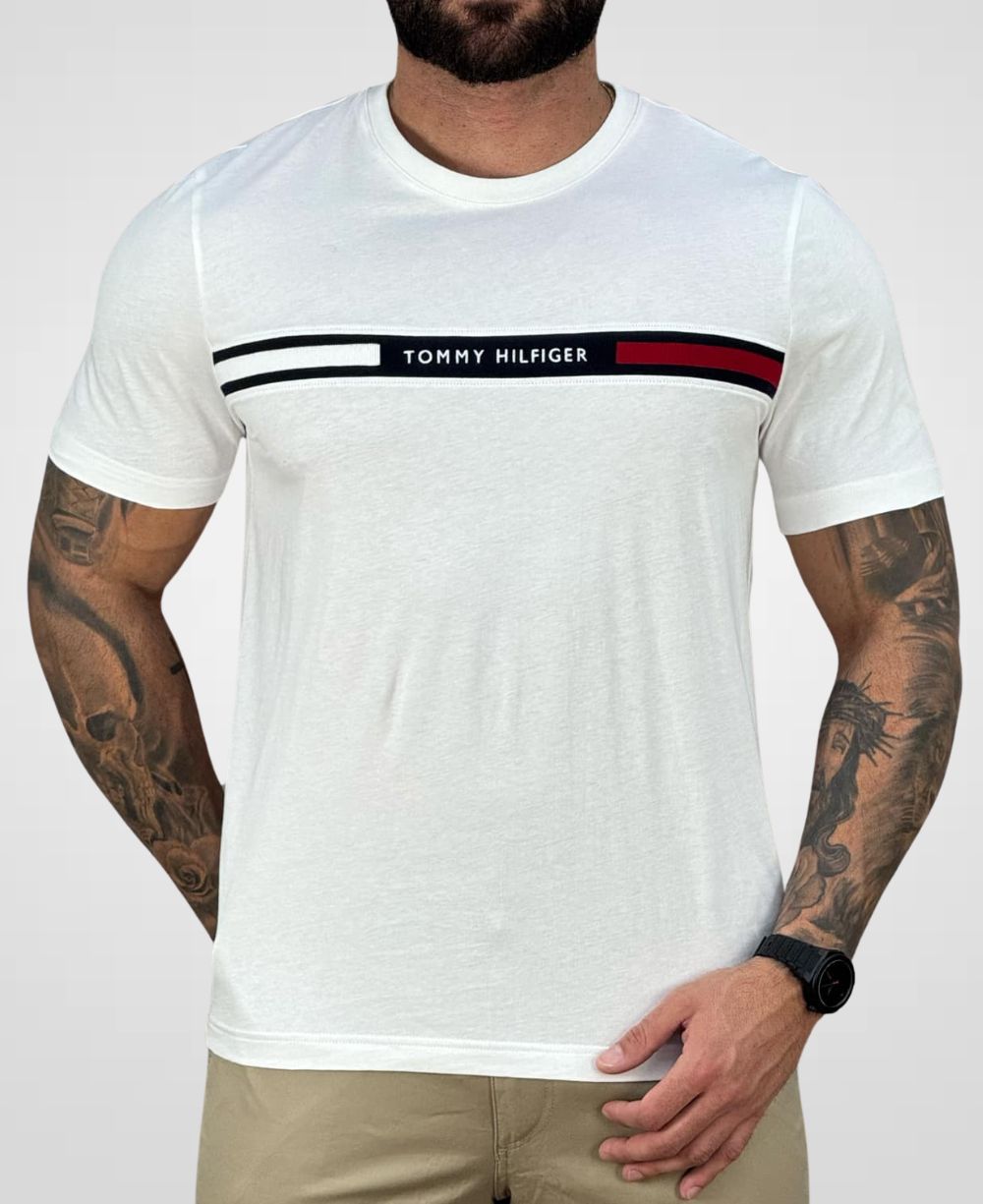 Camiseta Branca Masculina Chest Insert Tee - Tommy Hilfiger