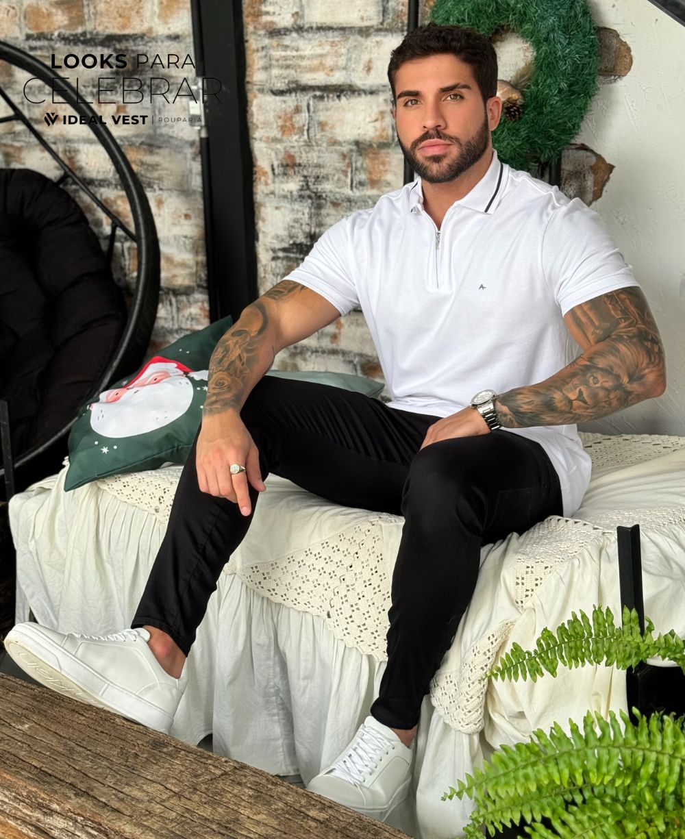 Camisa Polo Branca Masculina Piquet New Classic - Aramis