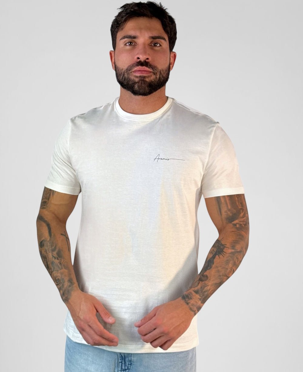 Camiseta Masculina Off White Malha Regular - Aramis